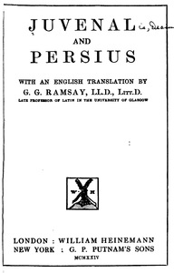 Juvenal and Persius